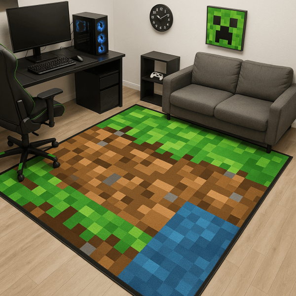 Minecraft Rug for Gaming Room
